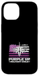 Coque pour iPhone 14 Purple Up Drapeau militaire pour enfant Motif drapeau américain