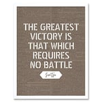 Artery8 Dictionary Inspiring Quote Sun Tzu Greatest Victory No Battle Art Print Framed Poster Wall Decor 12x16 inch