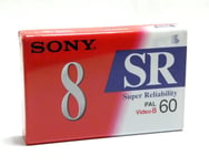 SONY VIDEO 8 SR SUPER RELIABILITY PAL NTSC CASSETTE K7 VIDEO 60 MIN P5-60SR NEUF