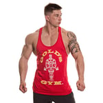 Gold's Gym GGVST003 Men's Muscle Joe Premium Stringer Vest, Red, XXL