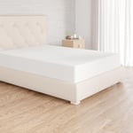 Amazon Basics Drap Housse, 160 x 200 x 30 cm, en Polyester Microfibre pour Matelas Épais jusqu'à 30 cm, Blanc