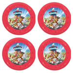 Procos - Assiette Paw Patrol Rescoue Heroes en plastique, 4 pièces, réutilisable, vaisselle de fête pour anniversaire ou fête à thème, héros à 4 pattes