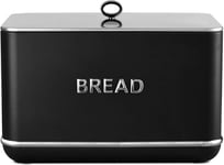 Tower Renaissance Bread Bin with Pull Silver Stainless Steel Lid T826175BLK