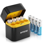 BATZONE AA Rechargeable Lithium Batteries with Battery Charger, 8 Pack 3000mWh High Capacity Rechargeable Batteries 1.5V Constant Output AA Lithium Batteries, Battery Storage Fast Charging