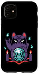 Coque pour iPhone 11 Chat japonais ManekiNeko - Bad Luck - Adorable chat gothique