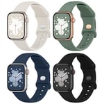 Adepoy 4 Pack Compatible for Apple Watch Series 10 Strap 46mm 49mm 45mm 44mm 42mm 41mm 40mm 38mm, Soft Silicone Snap Buckle Design Sport Band for iWatch SE Ultra2 Series 10 9 8 7 6 5 4 3 2 1