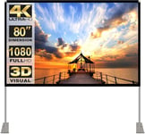 VEVOR 130Inch Projection Screen 16:9 4K HDTV Movie Screen Fixed Frame 3D Screen