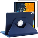 Ebeststar - Housse + Film Vitre En Verre Trempé Pour Ipad Pro 11 (2018, 2020, 2021) Coque Etui Protection Pu Cuir, Bleu Foncé [Dimensions Precises Tablette : 247.6 X 178.5 X 5.9mm, Écran 11'']