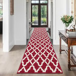 SHACOS Tapis Couloir Long Rouge 60x240cm Tapis de Passage Couloir Long Antidérapant Tapis de Cuisine Devant Evier Lavable et Absorbant Tapis Noël Entree Interieur Long pour Couloir, Buanderie