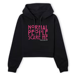 American Horror Story Normal People Scare Me Women's Cropped Hoodie - Black - XS - Noir