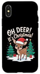 iPhone X/XS Oh Deer It's Christmas Pun Funny Xmas Day Quote Phrase Cute Case