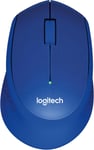 M330 Silent Plus Souris Sans Fil, Récepteur Nano USB 2,4GHz, Résolution Capteur Optique 1000 ppp, Pile Durée 2 ans, Compatible PC, Mac, Ordinateur Portable, Chromebook - Bleu