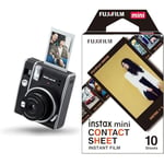 Instax mini 40 instant camera + mini film Contact sheet border, 10 shot pack