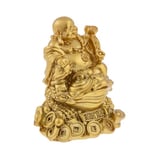 lachineuse - Statuette Bouddha Rieur de Fortune - Statue Petit Bouddha Doré 7cm - Décoration Feng Shui - Objet Déco Zen Chinoise pour Intérieur, Salon, Bureau - Idée Cadeau Chine Chance Porte Bonheur