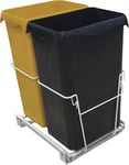 Poubelle de tri 2x23L, Poubelle intérieure de meuble cuisine, installation facile, Compatible avec une installation sous siphon EASYTRI ROSSIGNOL