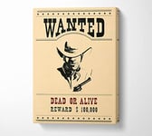 Wanted Dead Or Alive Canvas Print Wall Art - Medium 20 x 32 Inches