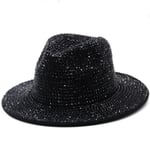 Mode paljett Fedora hatt black S