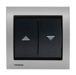 Siemens - Interrupteur Volet Roulant Anthracite Delta Iris + Plaque Métal Alu Silver