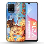 Cokitec Coque pour Vivo Y21/Y21S/Y33S Manga One Piece Ace Color Multicolore