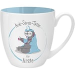 GRUSS & CO 45483 Mug Anti-stress pour médecins, 45 cl, faite à base de porcelaine New Bone China, idéale comme cadeau, bleu, 9,5 cm