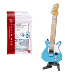 Bandai - Nanoblock - Guitare électrique bleue - Mini figurine en briques - Jeu de construction - Kit construction figurines instruments de musique guitare en pixel - NBC346