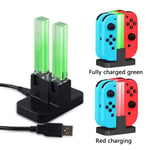 Jeux vidéo,1pc Station De Charge pour Nintendo Switch Joycon Chargeur avec Indicateur LED Clair clair Acrylique 4 Support Joy Con