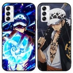 2 Pièces Coque pour Samsung Galaxy A14 5G 6.8 Pouce, Anime One Piece Law Manga Dessin Animé Motif Étui Protection Housse de Silicone TPU Mince Souple Antichoc Bumper 3D Imprimé Motiv Case, Noir 5