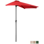 Uniprodo Aurinkovarjo puolikas - punainen viisikulmainen 270 x 135 cm