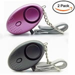 Lot de 2 Alarme Personnelle Porte-clés 140 DB Police Approuvé Mini Loud Auto Defense Keychain avec Torche Alarme de Sécurité pour Femme Enfants