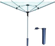 50M Rotary Airer 4 Arm  Garden Washing Clothes Line Outdoor Drying Dryer Folding