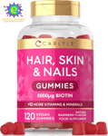 Hair, Skin & Nails Vegan Gummies | 5000Mcg Biotin | + Vitamins A, B12, B6, C, D