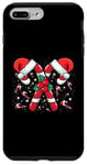 Coque pour iPhone 7 Plus/8 Plus Candy Cane Merry Xmas Rouge vif et blanc Bonbon de Noël