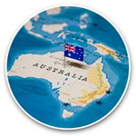 2 x Vinyl Stickers 7.5cm - Australia World Map Flag  #44172