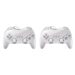 2x Manette Classique Controleur Remote Pro Pour Nintendo Wii Blanc