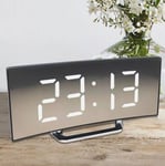 Electric Alarm Clock for Bedrooms Digital Clock Silent Curved Design LED Clocks