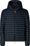 Save the Duck Men's Animal Free Hooded Puffer Jacket Donald Blue Black, M