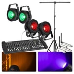 BeamZ COB50 ljusset med 4x COB50, trådlös DMX och kontroller, Komplett scenljus-paket