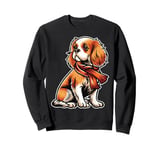 Cavalier King Charles Spaniel Dog Scarf Pumpkin Thanksgiving Sweatshirt