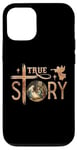 Coque pour iPhone 12/12 Pro True Story Crèche de Noël Jésus Chrétien Hommes Femmes Enfants