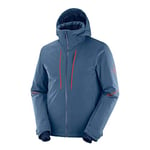 Salomon Veste de Ski Homme, EDGE JKT M, Polyester/Elasthanne/Polyamide, Bleu (Dark Denim), Taille S, LC1396600