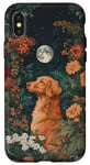 Coque pour iPhone X/XS Nova Scotia Toller Moon Flowers Cottagecore Chien Maman