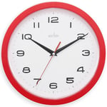 ACCTIM Wall Clock, Red, 25.5 cm L x 25.5 cm W