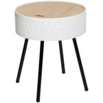 Atmosphera Créateur D'intérieur - Table d appoint coffre Shiro blanc D39cm