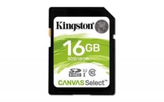 Kingston Canvas Select 16GB SDHC Class 10 SD Memory Card UHS-I 80MB/s (SDS/16GB)