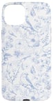 Coque pour iPhone 15 Plus Toile bleue et blanche à motif français, toile bleu clair française