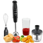 Tefal Optichef Hand Blender, 20 speeds adjustable and pulse, Powelix Blades Technology, 800ml beaker, 1000 W Motor, 500 ml Chopper, Dishwasher Safe Parts HB643842, Black