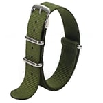 Klockarmband Natoband / nylonband 18 mm olika färger Oliv