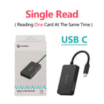 PHIXERO-Lecteur de cartes multiples USB A Type C 3.0,adaptateur pour Micro SD,SDHC,SDXC,MMC,TF,CF,MS Pro Duo,clé USB,commutateur PC - Type USB C (Single Read)