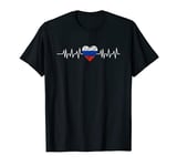 Russia Heartbeat Pulse Russia Flag I Love Russia T-Shirt