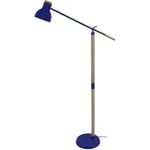 Lampadaires Tosel  lampadaire liseuse articulé bois naturel et bleu